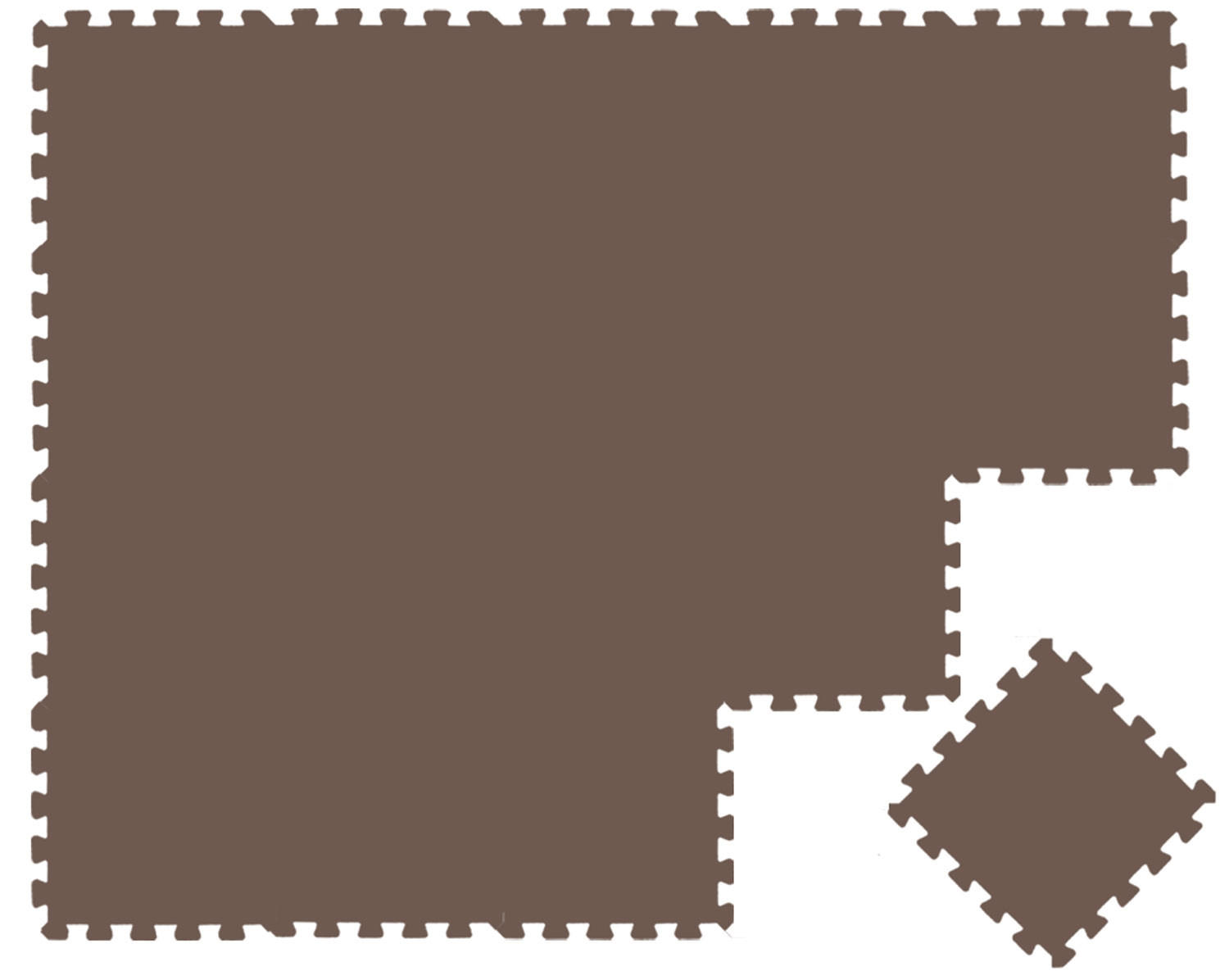 SPIELMATTE ab Null - 180/90/1 cm Puzzlematte Braun - Braun, Kunststoff (30/30cm) - Littletom