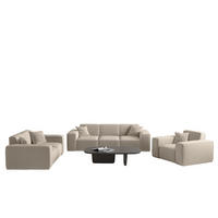 SOFASET Celes Premium 3-2-1 In Opera - Beige, Holzwerkstoff/Textil (225/73/88cm) - Fun Möbel