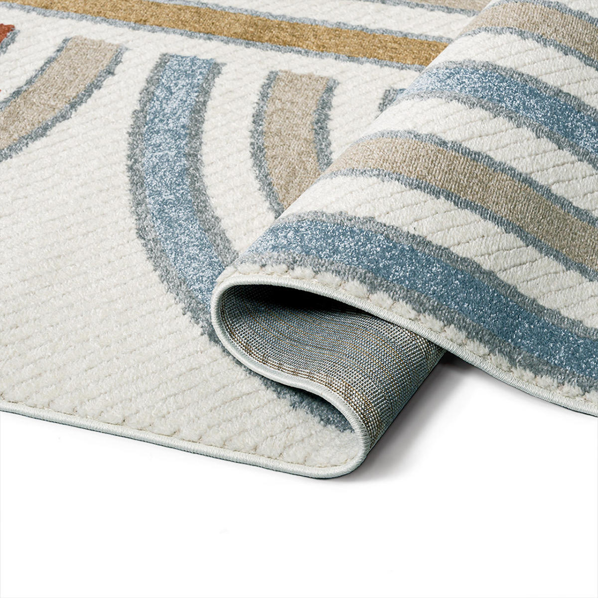KINDERTEPPICH Alora Azul Mazovia 160x230cm Creme Blau Geometrisch Kurzflor - Multicolor, Textil (160/230cm) - Mazovia