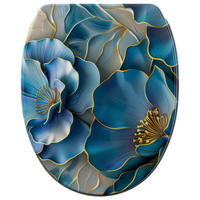 WC-SITZ mit Absenkautomatik & Top Fix Bluemara - Blau, Holzwerkstoff (37.7/5.5/48cm) - Sanilo