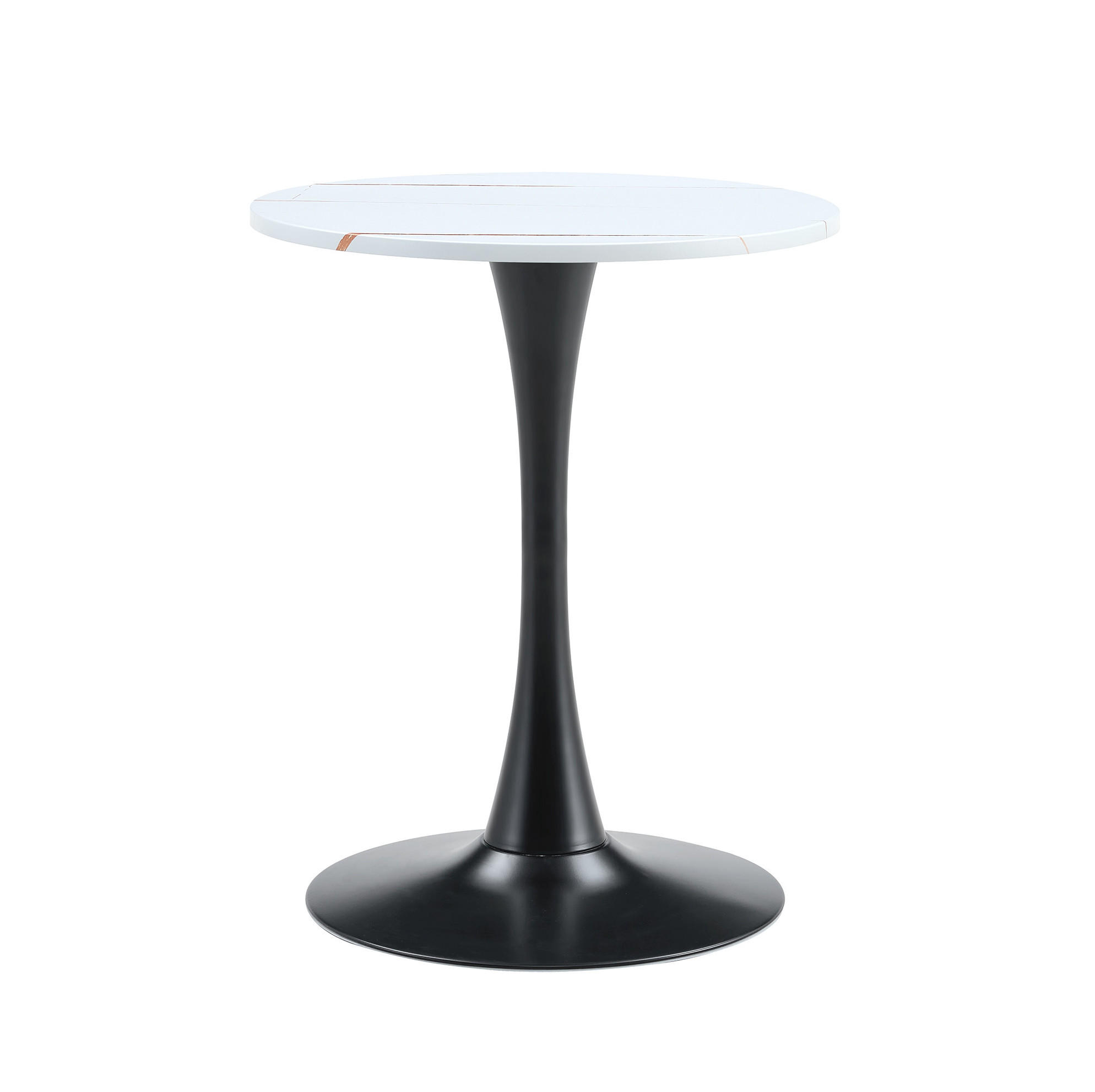 Redom ODKLÁDACÍ stolek 60/60/72 cm s kulatou deskou a středovou podnoží, Bílá/Černá