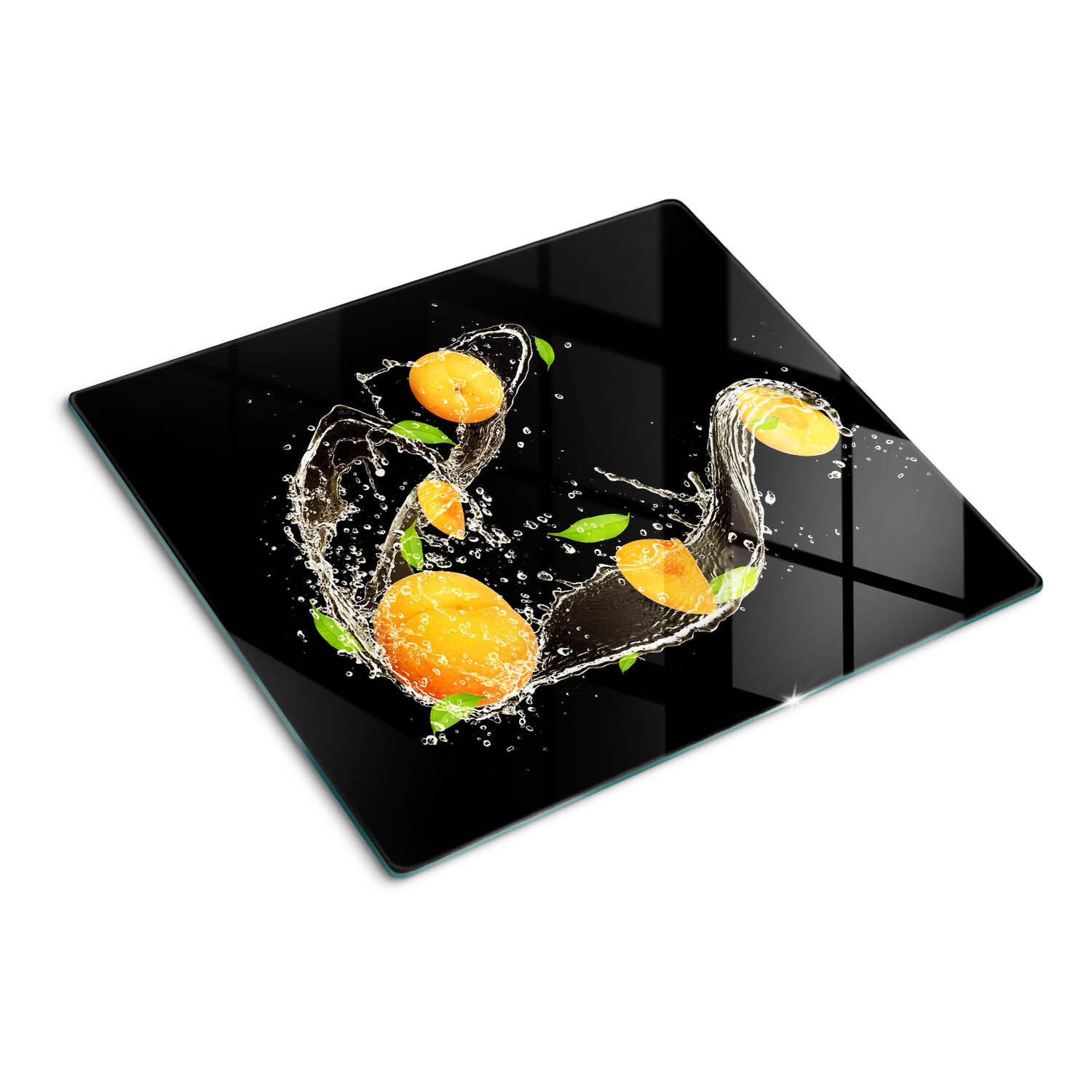 GLASPLATTE 60x52 cm Aprikosen und Wasser - Orange, Glas (60/0.4/52cm) - TULUP