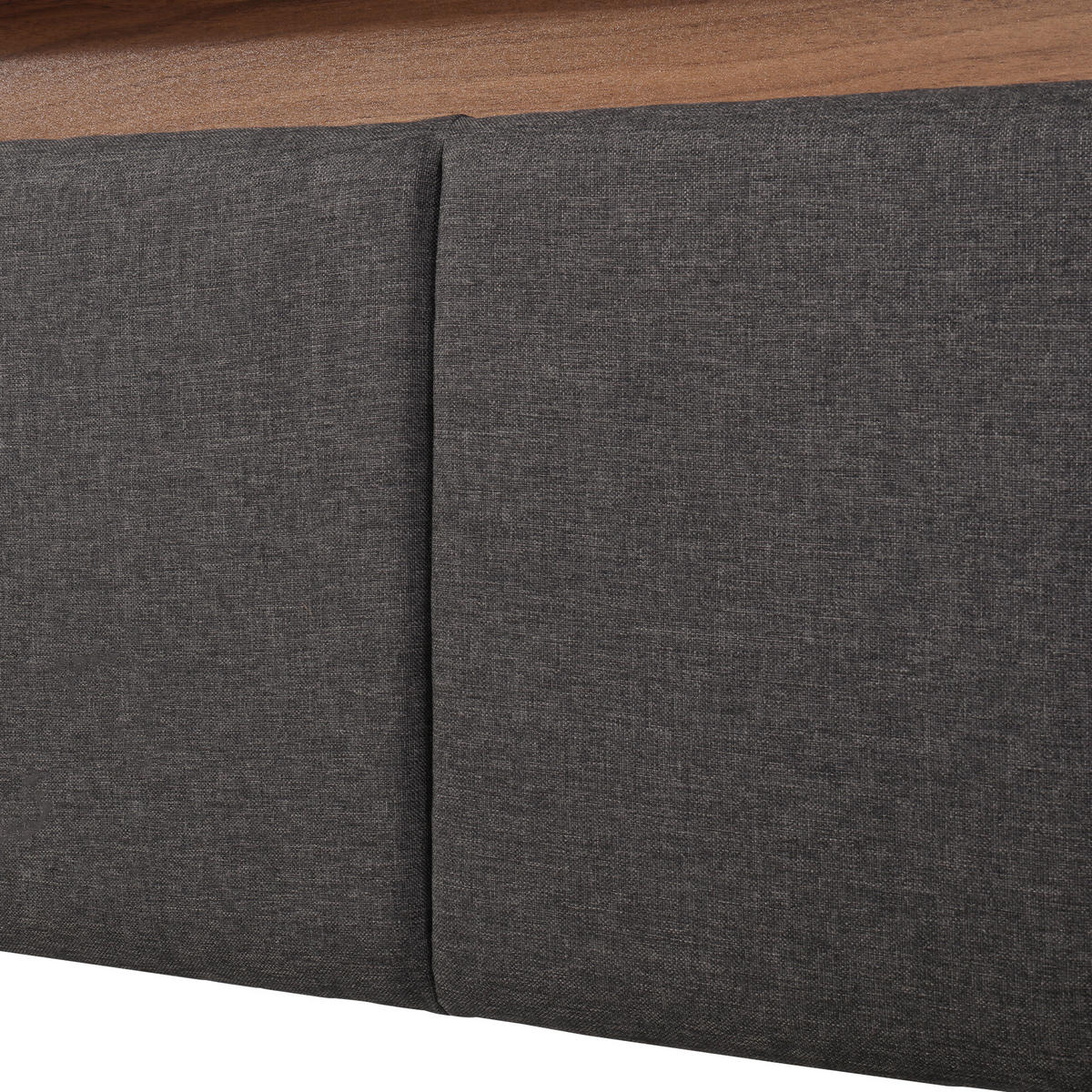 POLSTERBETT aus Stahl 180x200 cm in Dunkelgrau mit LED-Beleuchtung - Dunkelgrau, Textil (180/200cm) - Modfu