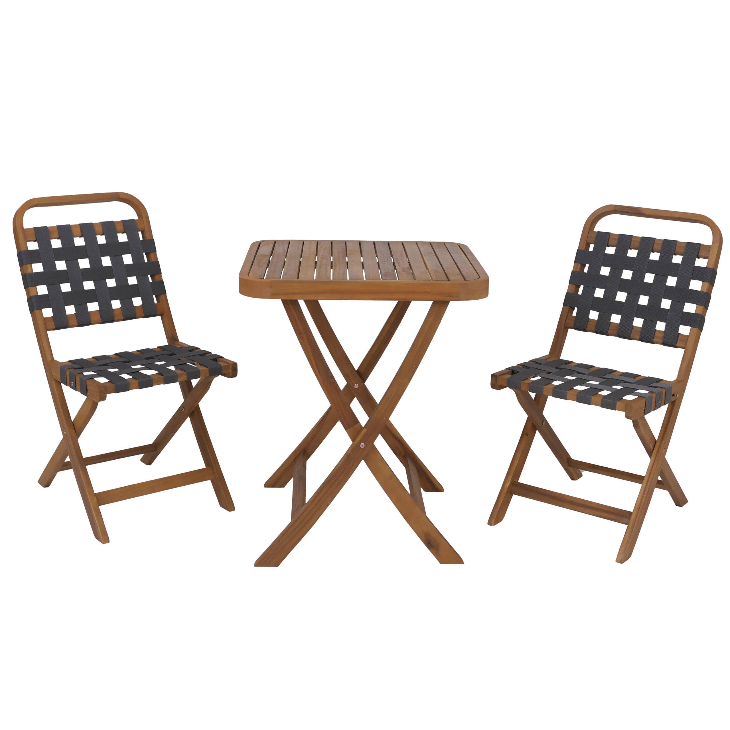 GARTEN-SET 2x Stuhl Natur-Grau - Grau, Holz - PROREGAL