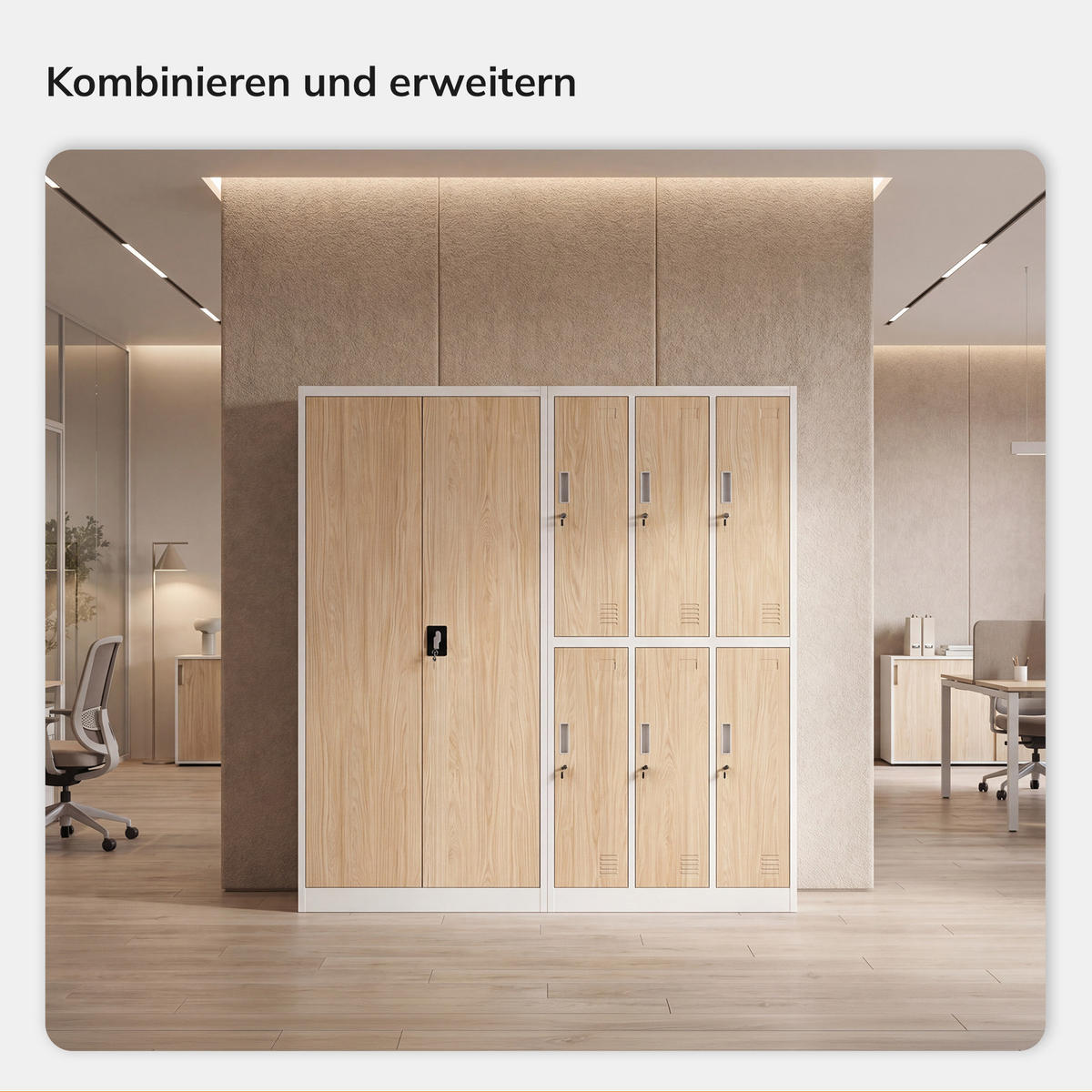 METALLSCHRANK DAWID 185x90x45 cm - Weiß/Sonoma Eiche, Metall (90/185/45cm) - Jan Nowak