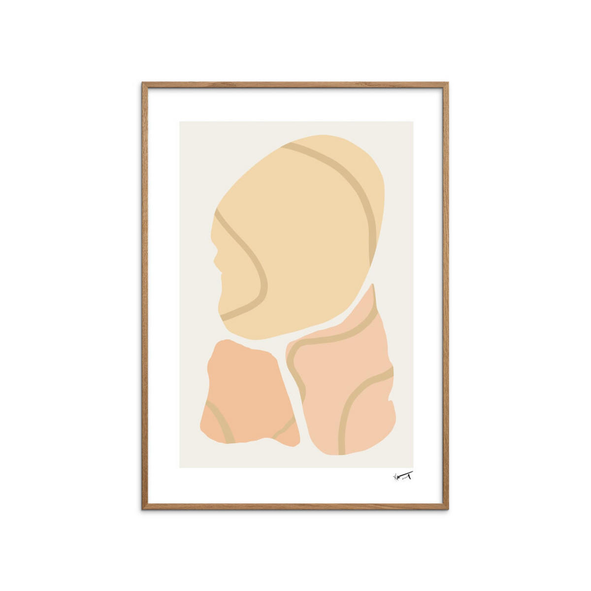 POSTER mit Rahmen N. Atelier - Trois Morceaux - Eichefarben/Naturfarben, Holz/Papier (30/40cm) - Poster&Frame