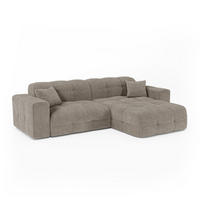 ECKSOFA rechtwinklig COCOON Geprägter Samt Taupe 230cm - Taupe, Textil (230/155cm) - Premium Interiors