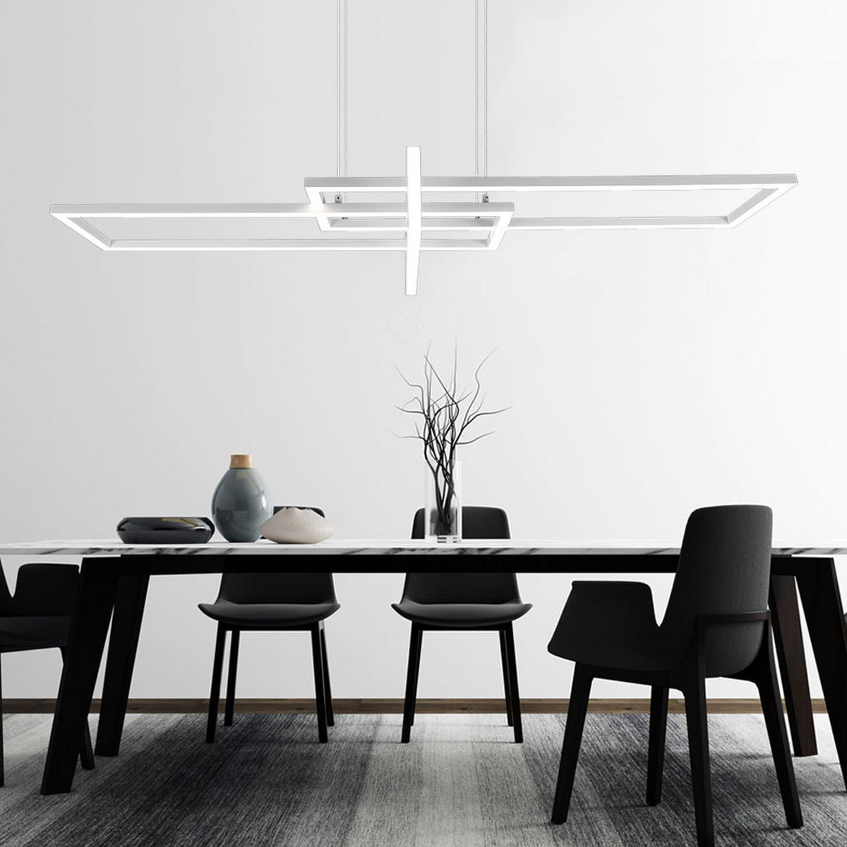 LED HÄNGELEUCHTE Salinas Weiß Metall - Weiß, Metall (40/110/150cm)