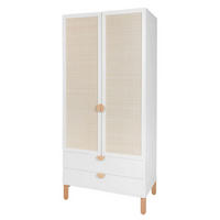 ORMAR 2 vrata Laurie Bijelo i drvo - bijela, drvni materijal (89.5/198/50cm) - Petits-meubles