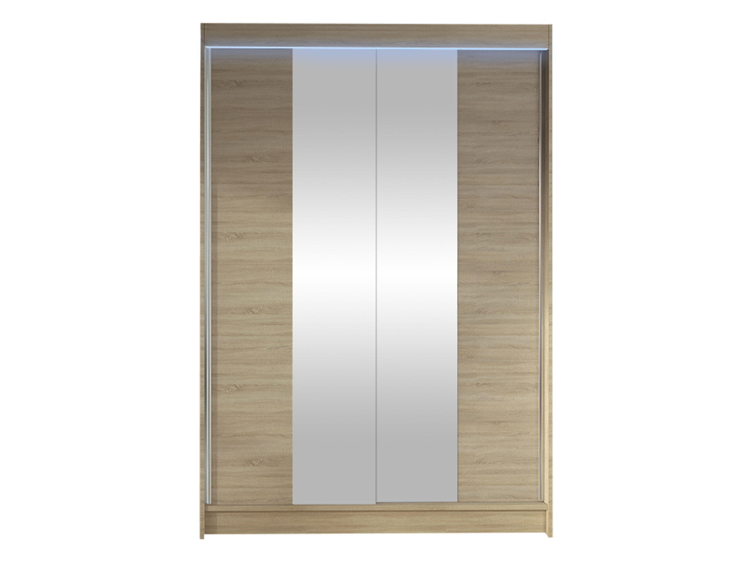 SCHWEBETÜRENSCHRANK Lino II mit RGB LED Beleuchtung - Sonoma Eiche, Holzwerkstoff/Metall (120/200/58cm) - MIRJAN24
