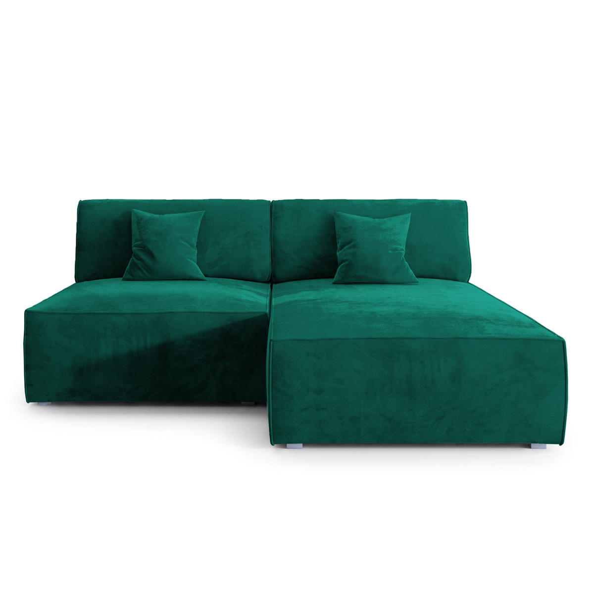 ROHOVÁ SEDAČKA FIORO tmavě zelená - šedá/tmavě zelená, dřevo/textil (204/148cm) - MASSENO