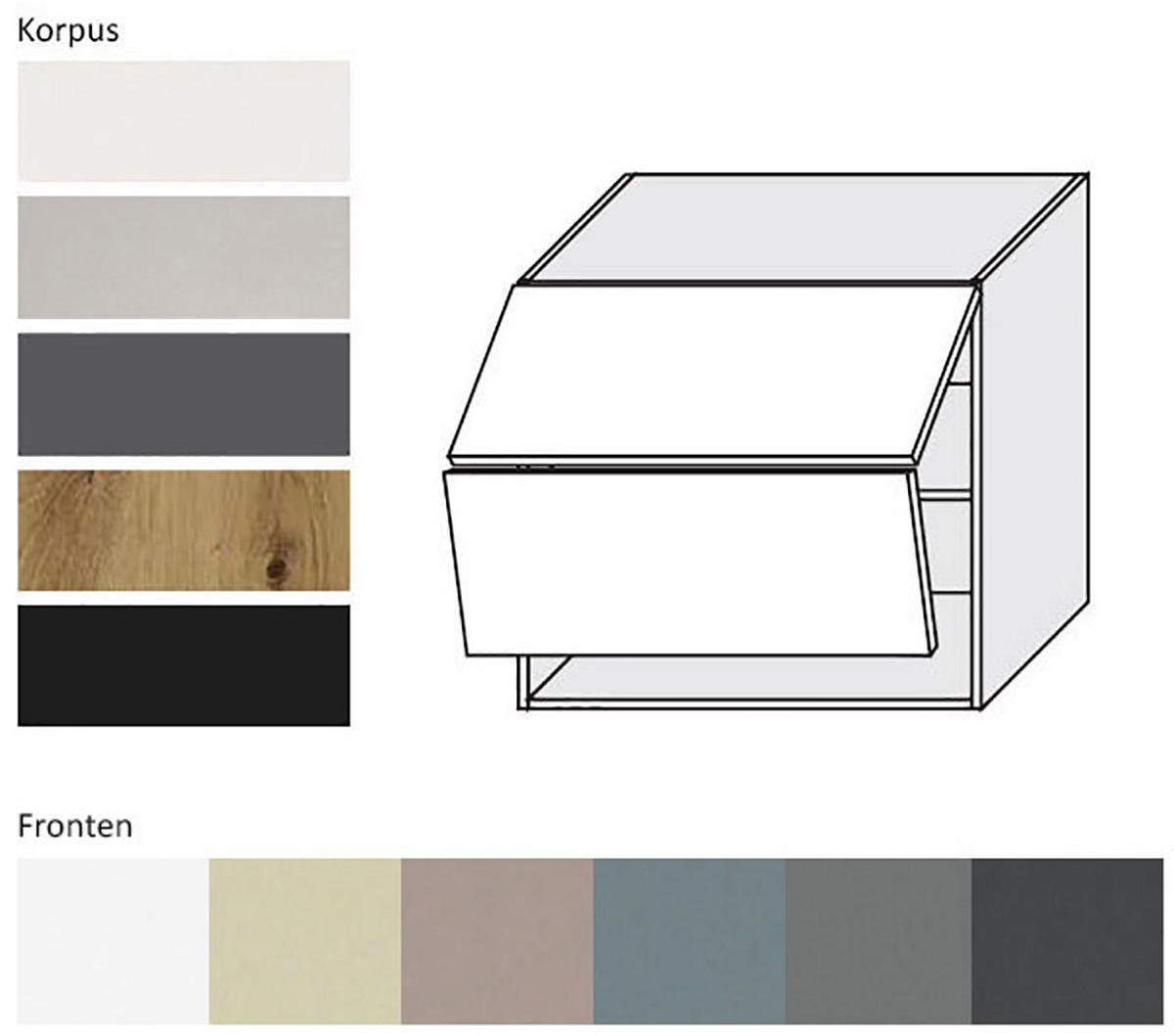 KÜCHENHÄNGESCHRANK Kvantum W8B/80 Vanille Matt / Grau Matt 80 / 32,5 / 72cm - Creme/Grau, Holz/Holzwerkstoff (80/72/32.5cm) - Feldmann-Wohnen