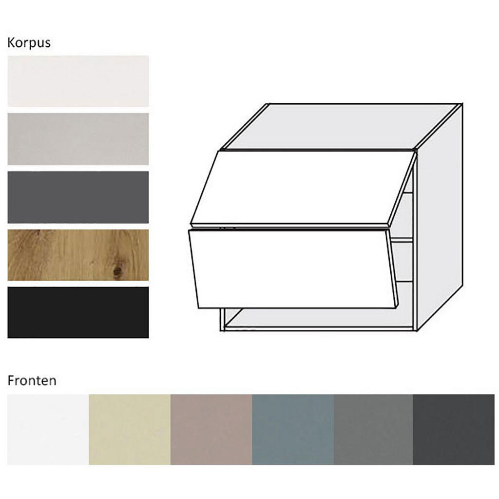 Thumbnail - Feldmann-Wohnen Küchenhängeschrank, Creme, Dunkelgrau, Holz, 3 Fächer, Rechteckig, 80x72x32.5 cm, Küchen, Küchenmöbel, K...