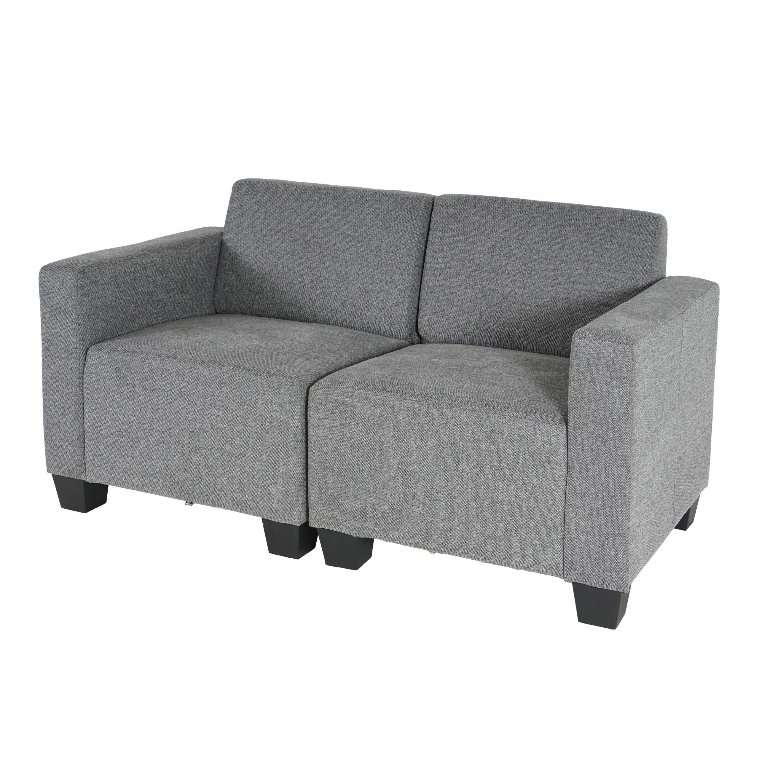 2-SITZER SOFA COUCH MODULAR Grau - Grau, Textil (136/76/72cm) - MCW