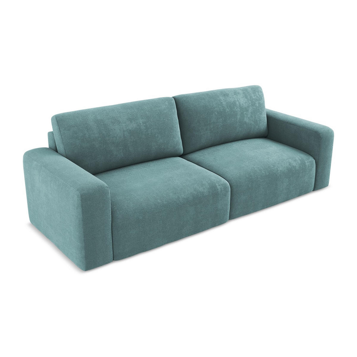 3-SITZER SOFA mit Schlaffunktion Chenille Stoff Blau - Blau/Beige, Kunststoff/Textil (244/79/102cm) - LaMiaSofa