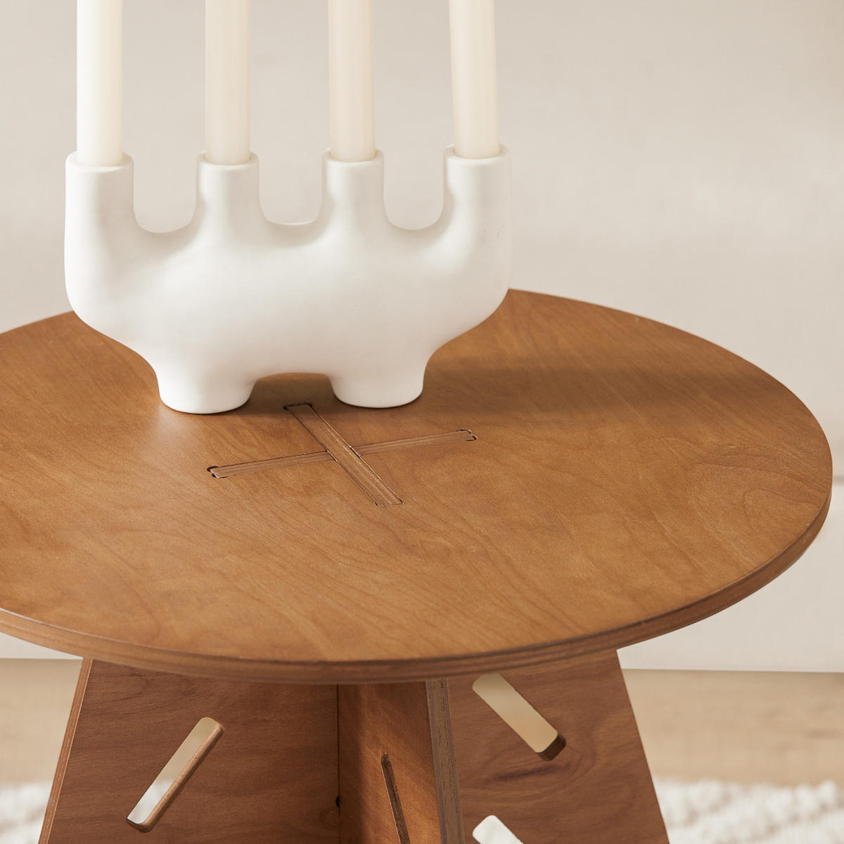 BEISTELLTISCH mit Zapfenverbindungen Braun - Braun, Holz (47/47/55cm) - SoBuy