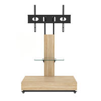 TV-HALTERUNG auf Rollen für 32–75 Zoll – höhenverstellbar & schwenkbar - Hellbraun, Holzwerkstoff (80/150/40cm) - BEAOK