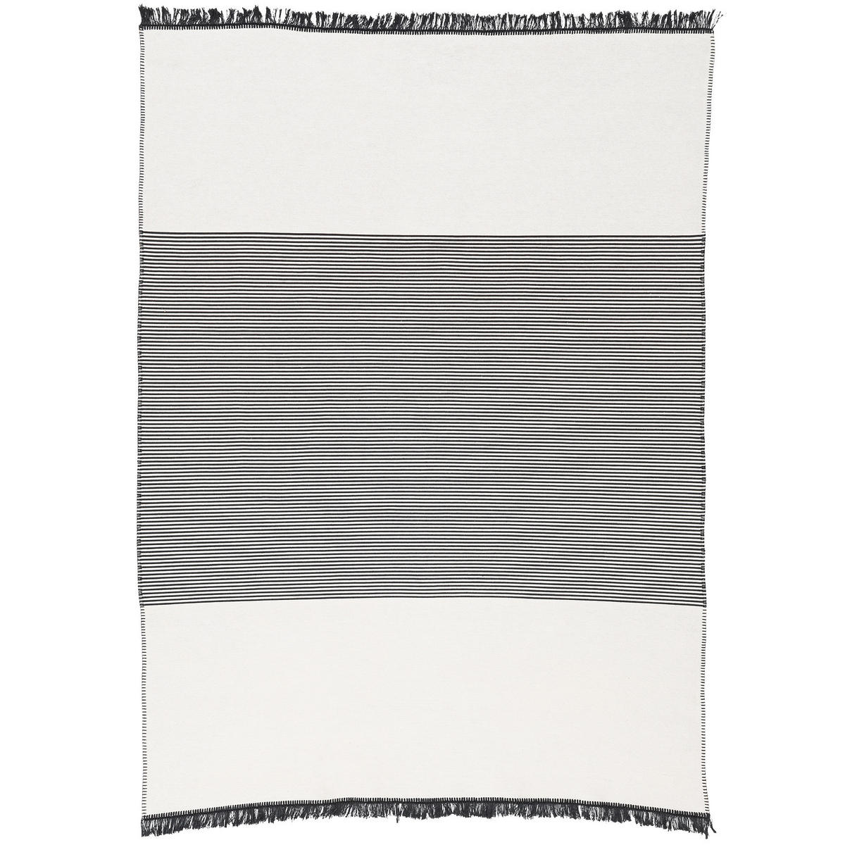 TEPPICH BEIDSEITIG ETHNO KELIM LINES - Schwarz/Grau, Textil (160/230cm) - Pergamon
