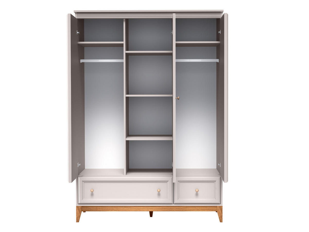 DREHTÜRENSCHRANK Windsor W-15 - Kaschmir/Goldfarben, Holz/Holzwerkstoff (136/193/55cm) - MIRJAN24
