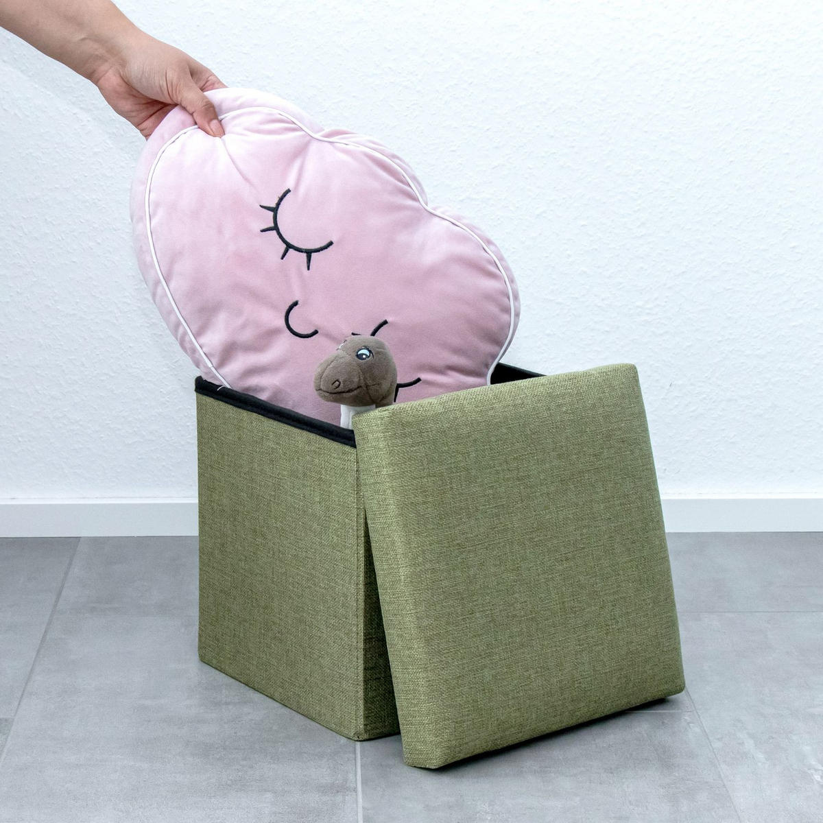 SITZBOX Faltbar 30/30/30 cm (Grün) - Grün, Textil (30/30/30cm) - Intirilife