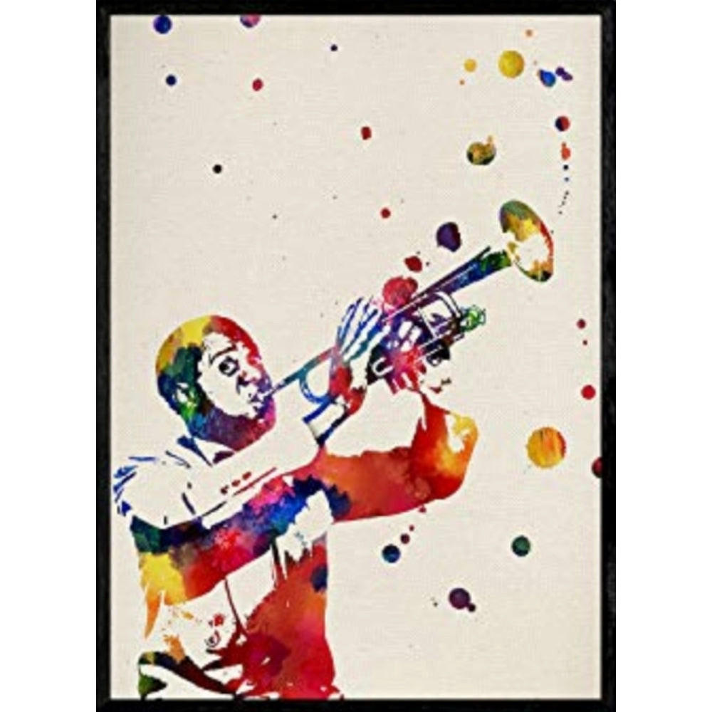 POSTER Louis Armstrong Aquarell A4 Rahmenlos - Klar, Papier (29.7/5/21cm) - Nacnic