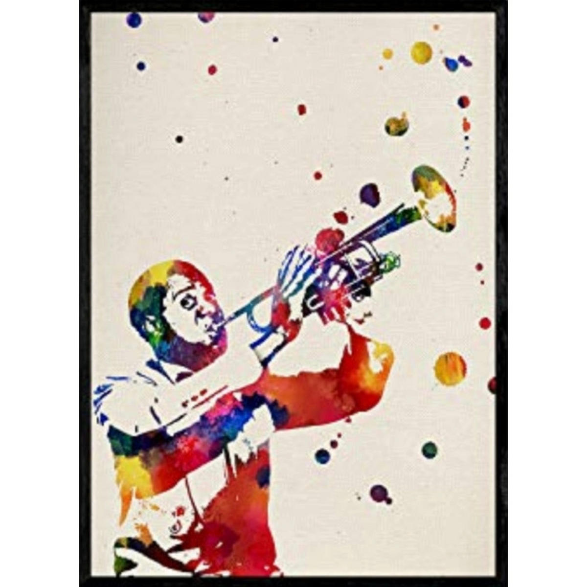 POSTER Louis Armstrong Aquarell A4 Rahmenlos - Klar, Papier (29.7/5/21cm) - Nacnic