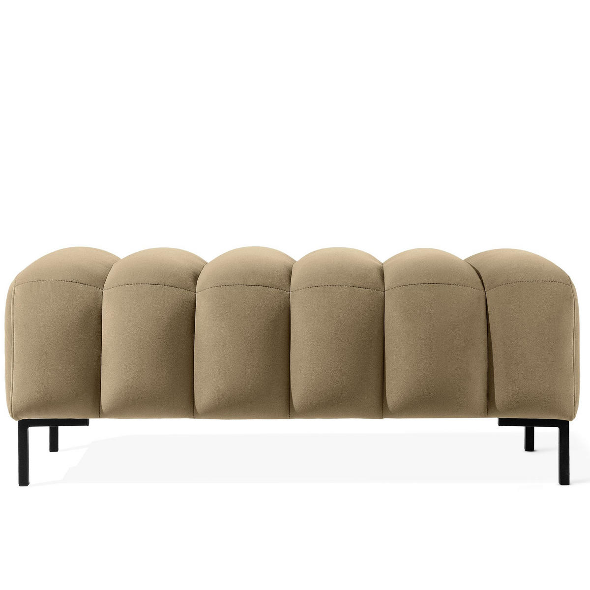 SITZHOCKER Polsterhocker PECCO, Veloursstoff - Creme/Schwarz, Holz/Textil (120/50/50cm) - KONSIMO®