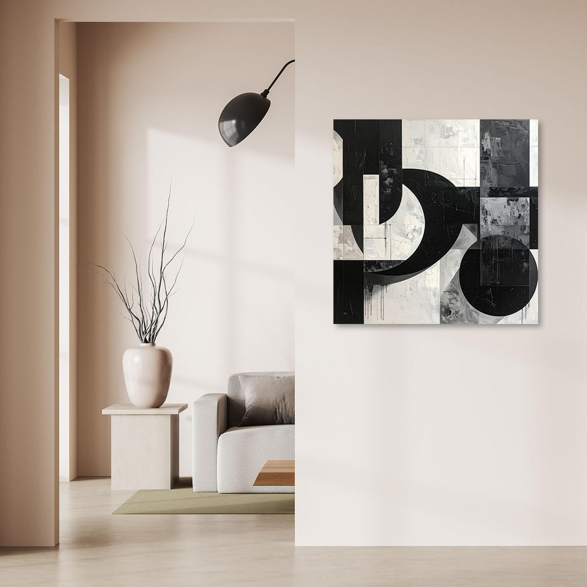 LEINWANDBILD 3D und geometrisch 40x40cm - Schwarz, Textil (40/40cm) - Feeby