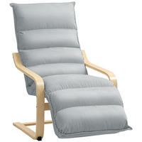 RELAXSSESSEL Sessel mit Verstellbar Fußteil, Armlehne für Wohnzimmer, Hellgrau - Hellgrau, Kunststoff (67/105/114cm) - HOMCOM