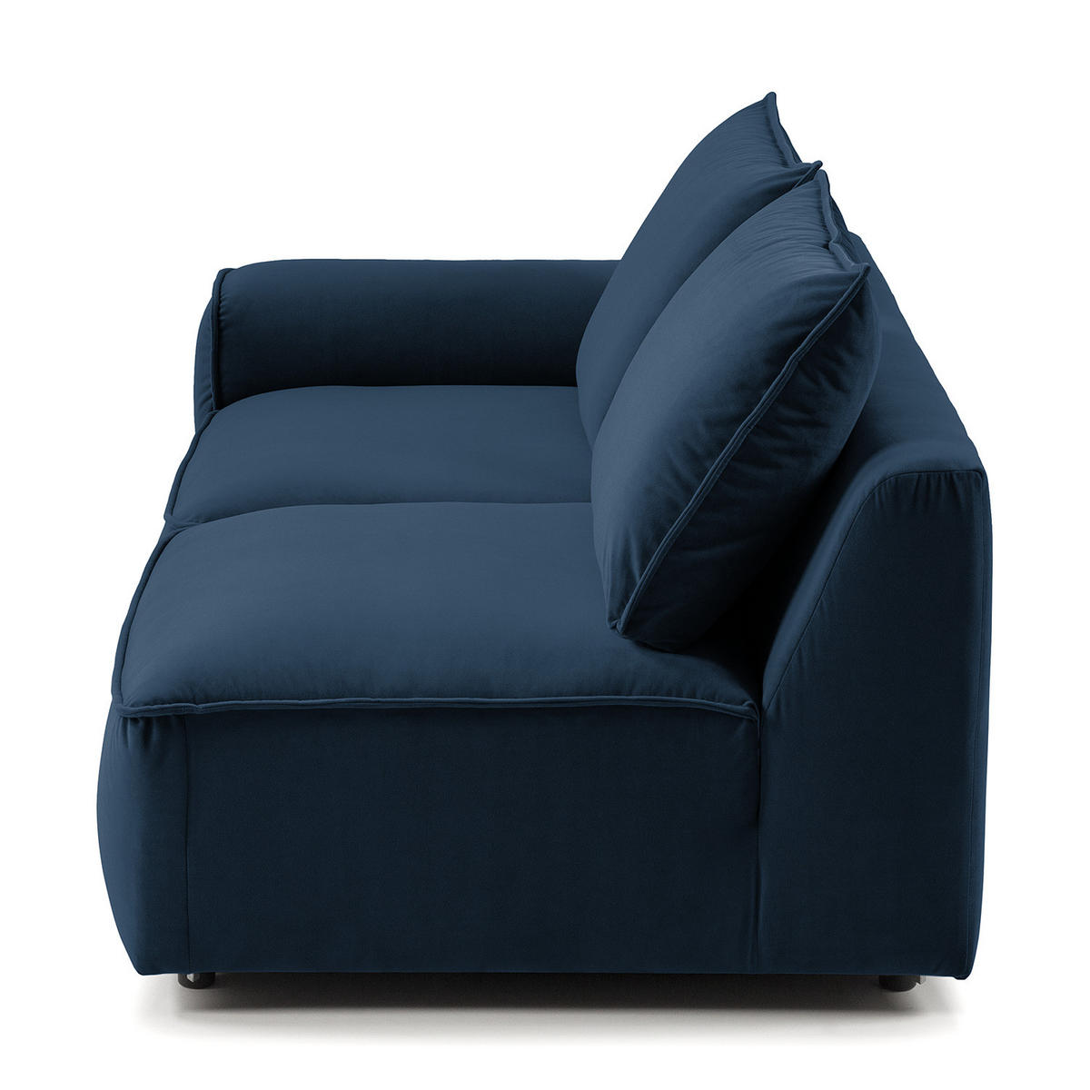 2,5-SITZER SOFA - modular - Schwarz/Dunkelblau, Holz/Kunststoff (189/80/99cm) - home24