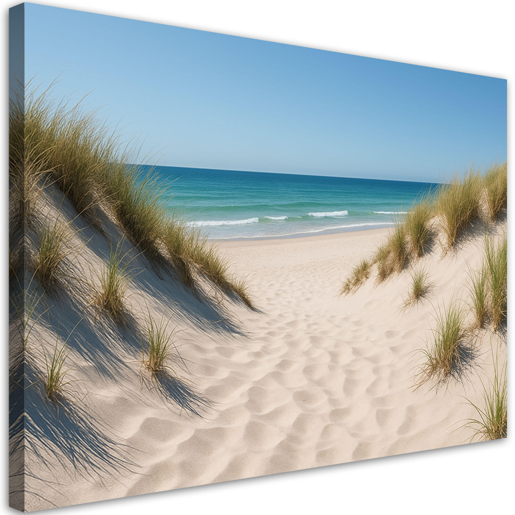 LEINWANDBILD Strand Meer Dünen Shabby Chic 120x80cm - Beige, Textil (120/80cm) - Feeby