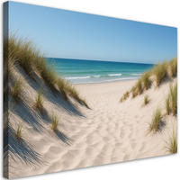 LEINWANDBILD Strand Meer Dünen Shabby Chic 120x80cm - Beige, Textil (120/80cm) - Feeby