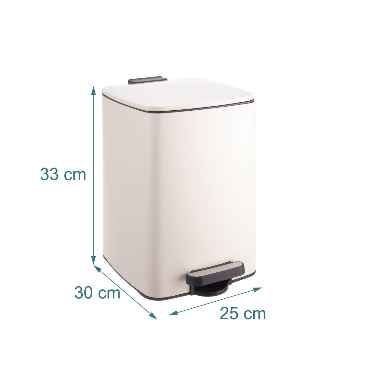 MÜLLEIMER - Beige, Kunststoff/Metall (25/33/30cm) - Relaxdays