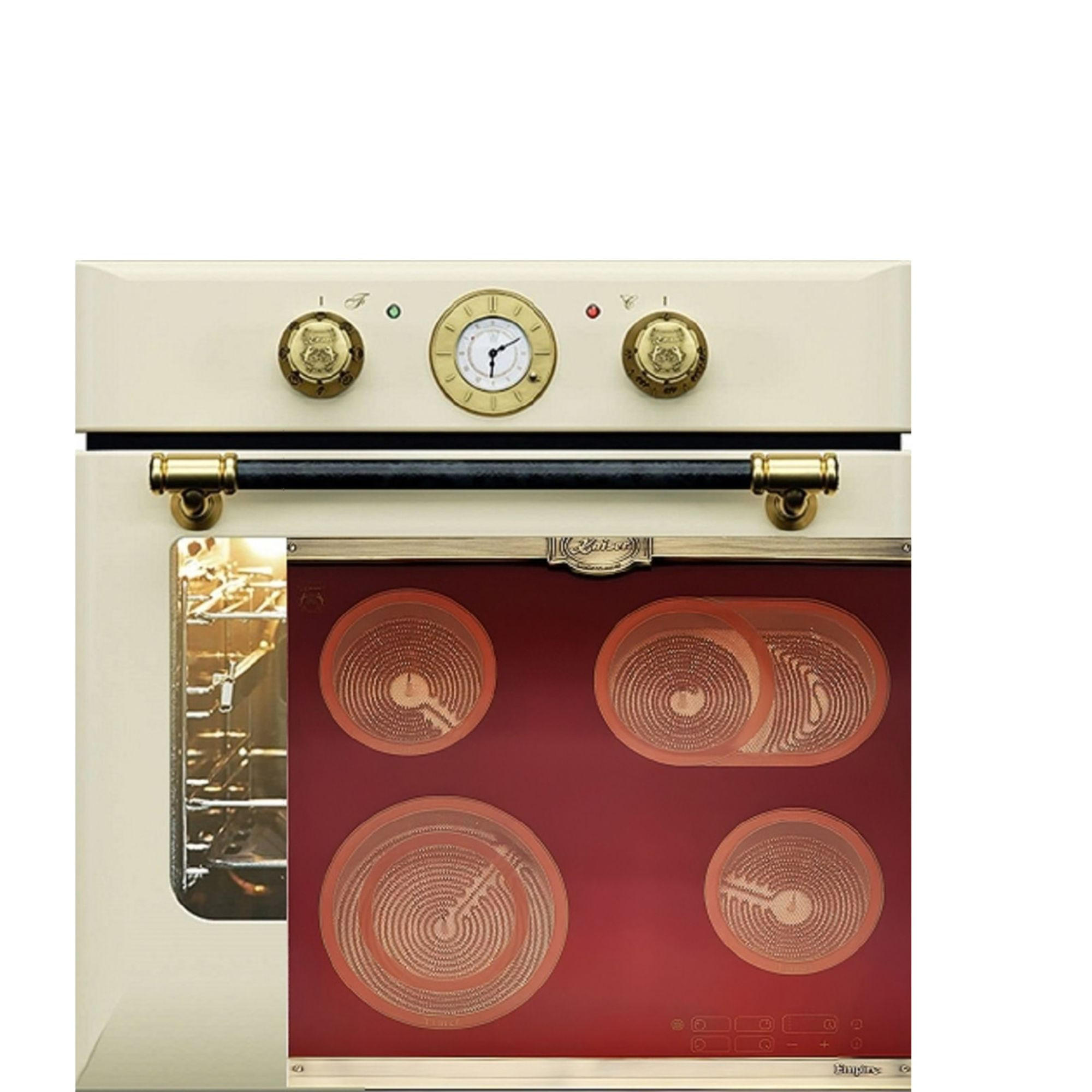 EINBAU-BACKOFEN 60 cm EH 6432 ElfBE +KCT 6185 RotEm Glaskeramik Kochfeld 60cm - Creme, Metall (59/59/54cm) - Kaiser Küchengeräte