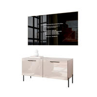 TV-ELEMENT AURA 100 KASCHMIR Hochglanz auf geraden schwarzen Beinen + LED - Kaschmir, Holzwerkstoff (100/50/40cm) - Lookway