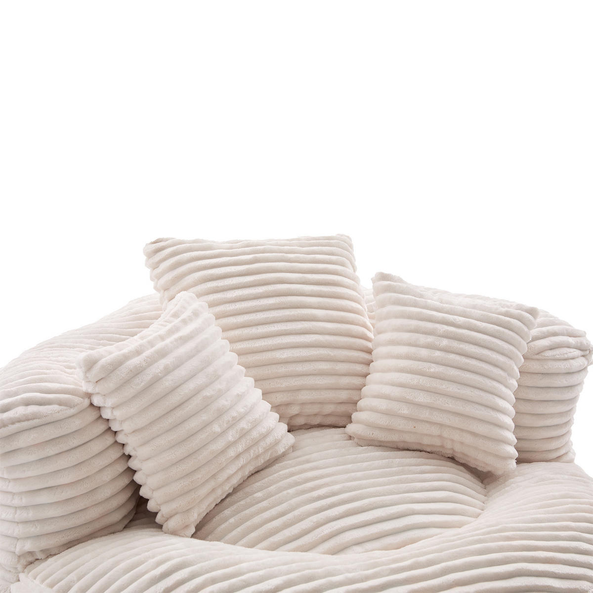 SITZSACK Cord,Sofa mit 3 extra Kopfkissen,Beige - Beige, Textil (108/52/108cm) - LVHOM