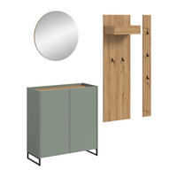 GARDEROBEN-SET DRIVE 4-tlg. (B/H/T: ca. 206/197/38 cm) in Salbei/Salbei - Salbeigrün, Holzwerkstoff (206/197/38cm)