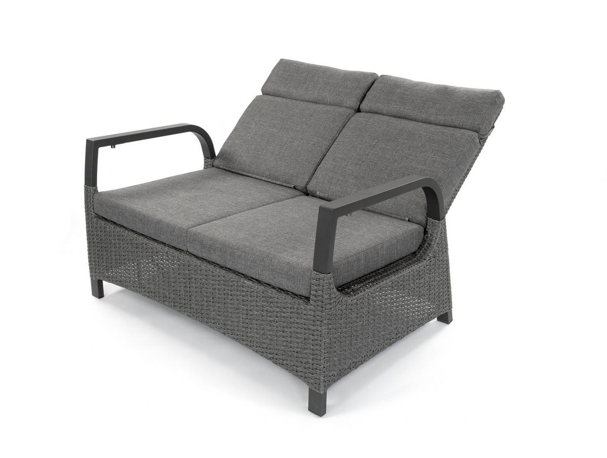 GARTEN-ESSGRUPPE Montana Anthrazit Aluminium für 4 Personen - Grau, Naturmaterialien - Green Spirit