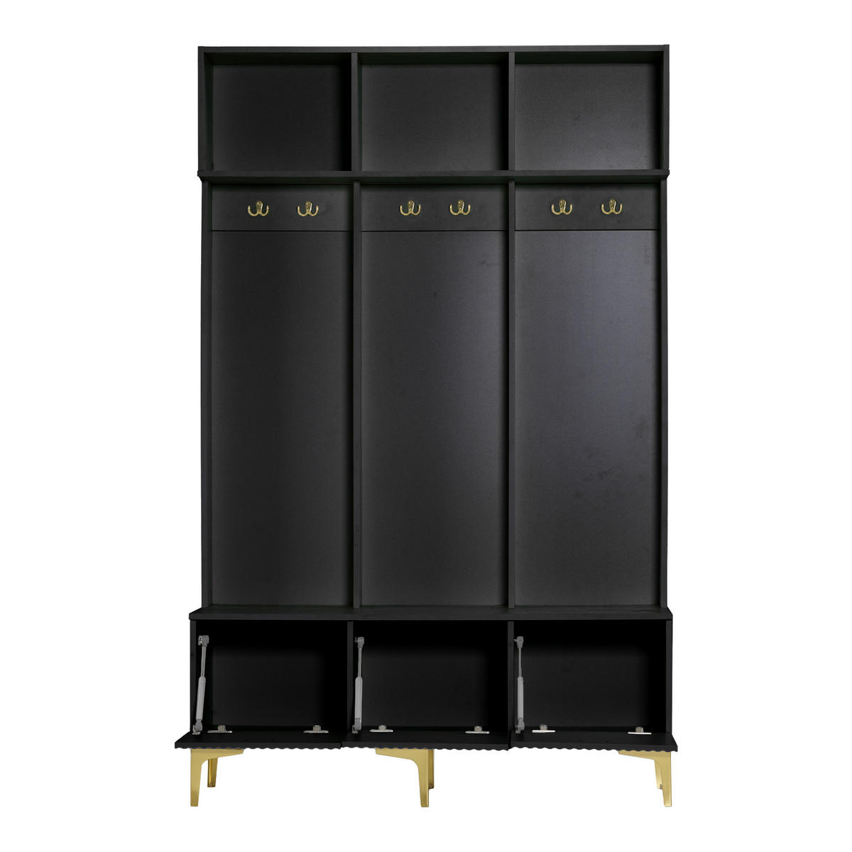 GARDEROBE mit Türen und Schubladen, skandinavische Holzoptik, 120/40/80 cm, Schwarz - Schwarz, Holzwerkstoff (120/191.5/23.5cm) - Redom