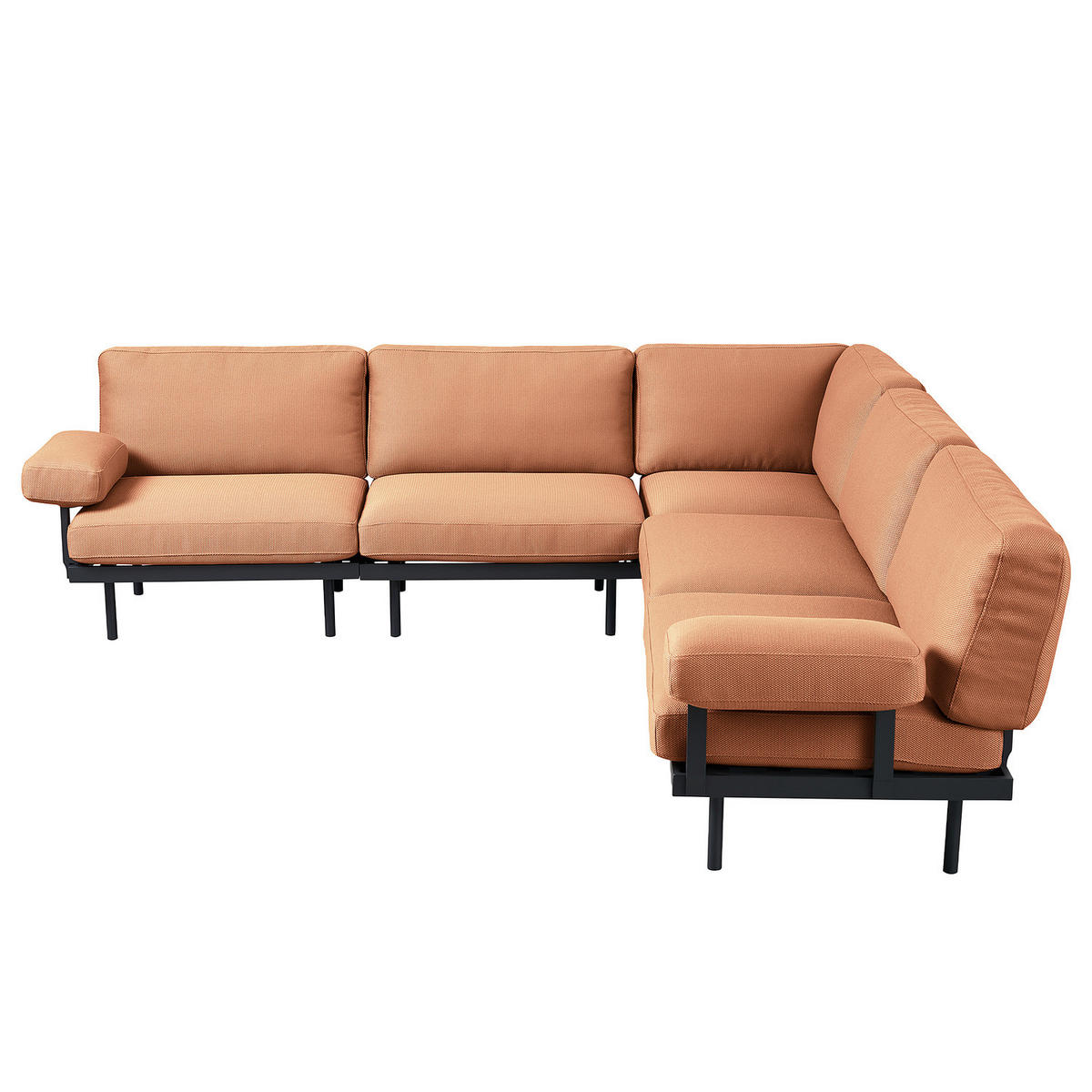 OUTDOOR-ECKSOFA - Rosa, Textil/Metall (273/80/273cm) - home24