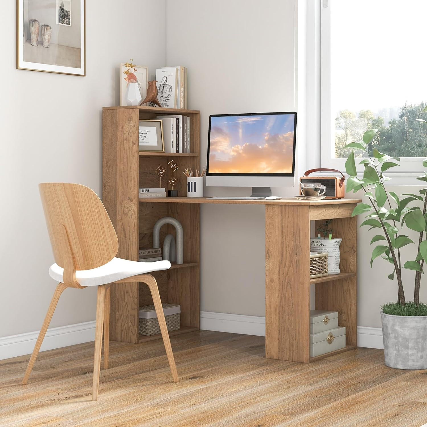 SCHREIBTISCH 120cm Holz - Rot, Holz (122/52/120cm) - COSTWAY
