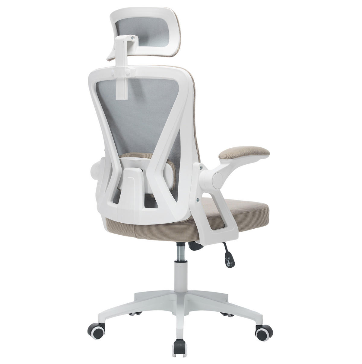BÜROSTUHL ergonomisch mit Netzrücken Khaki - Braun, Kunststoff (65/108/58cm) - Meubliv
