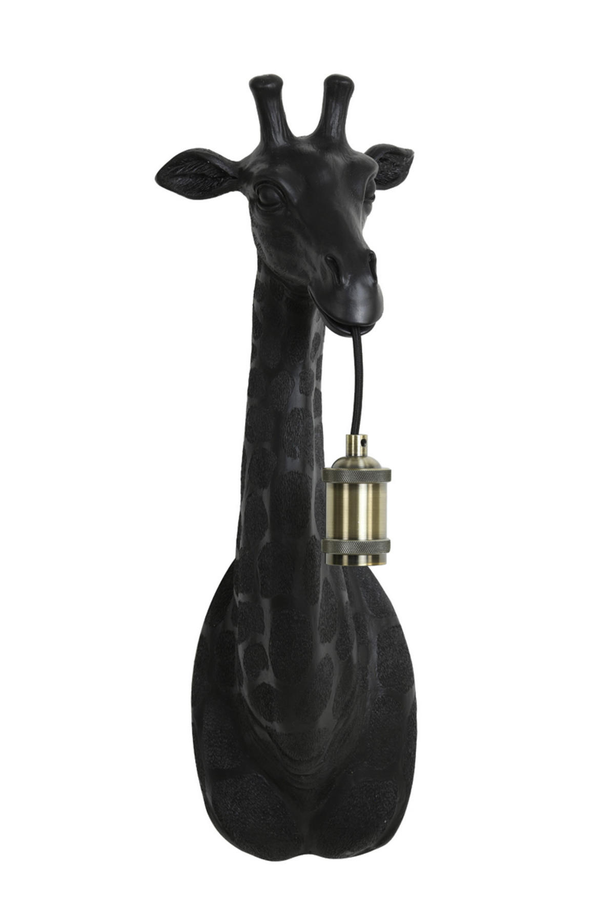 WANDLEUCHTE Giraffe Schwarz 20,5/19/61 cm - Schwarz, Kunststoff (19/61/20.5cm) - Light & Living