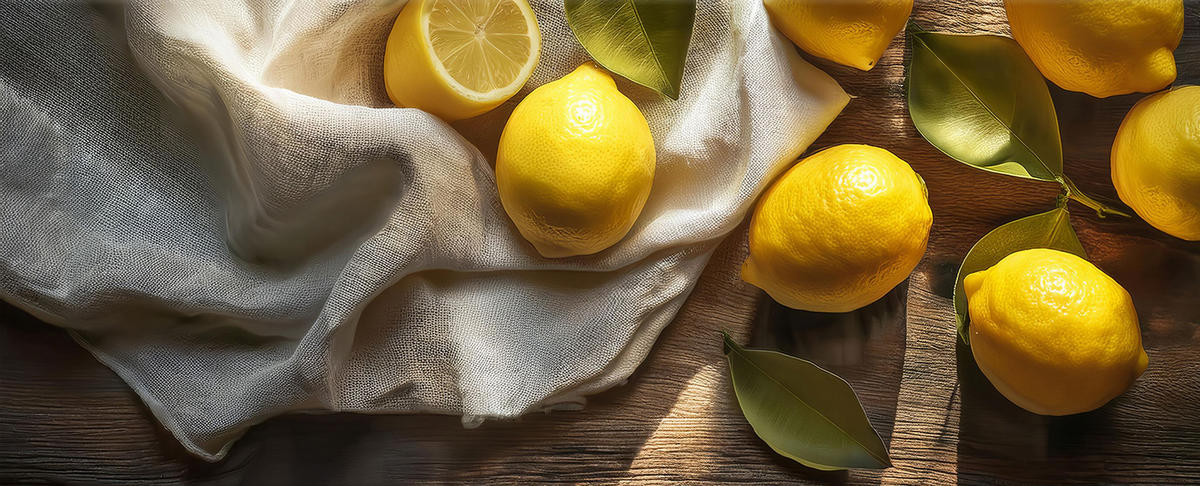 GLASBILD 125x50 cm Bild Küche Zitronen - Gelb, Glas (125/50cm) - artissimo