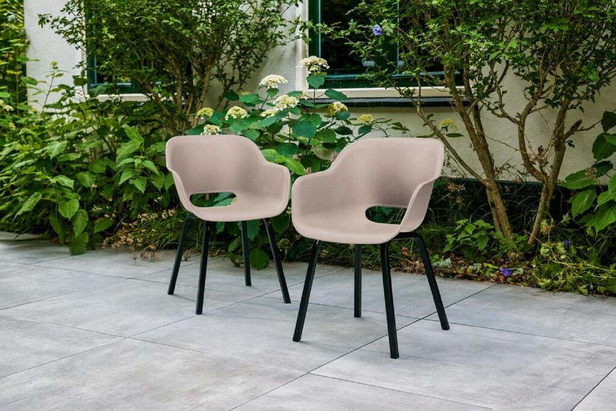 GARTENSTUHL Noa 2er-Set - Beige, Kunststoff (57/55cm) - Keter