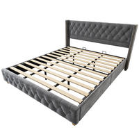 POLSTERBETT 160/200 cm DE-00375, in Leinen Grau - Grau, Metall (180/200cm) - ComfortXL