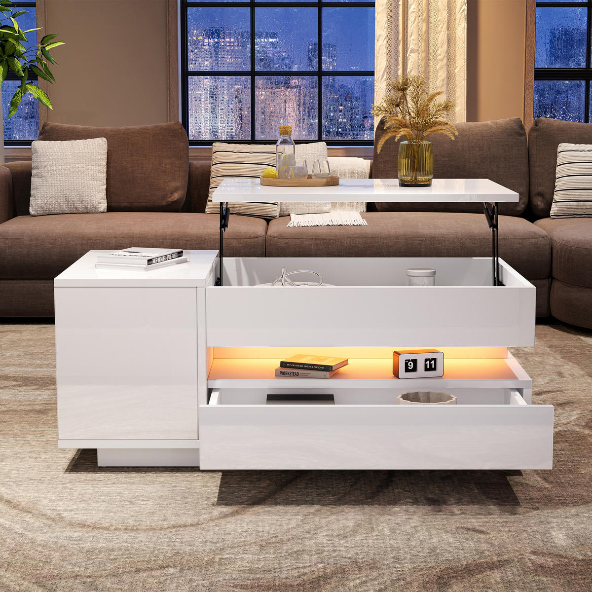 COUCHTISCH Weiß - Weiß, Holzwerkstoff (95/50/34.5cm)