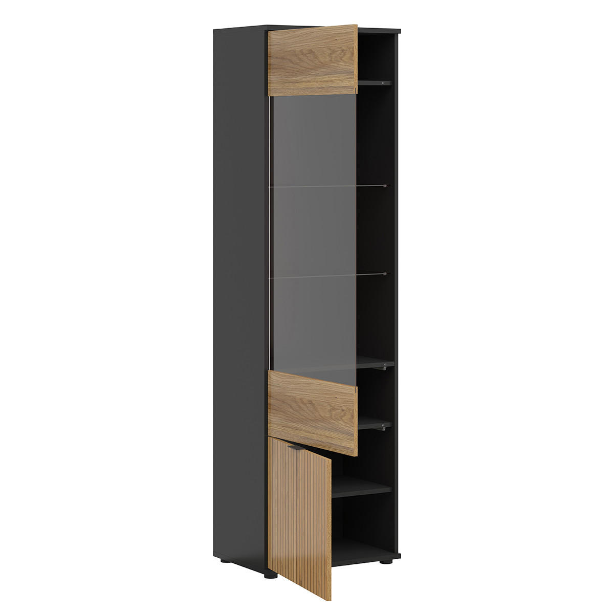 VITRÍNA Pia Dřevo - hnědá, kompozitní dřevo (57/196/39cm) - Petits-meubles