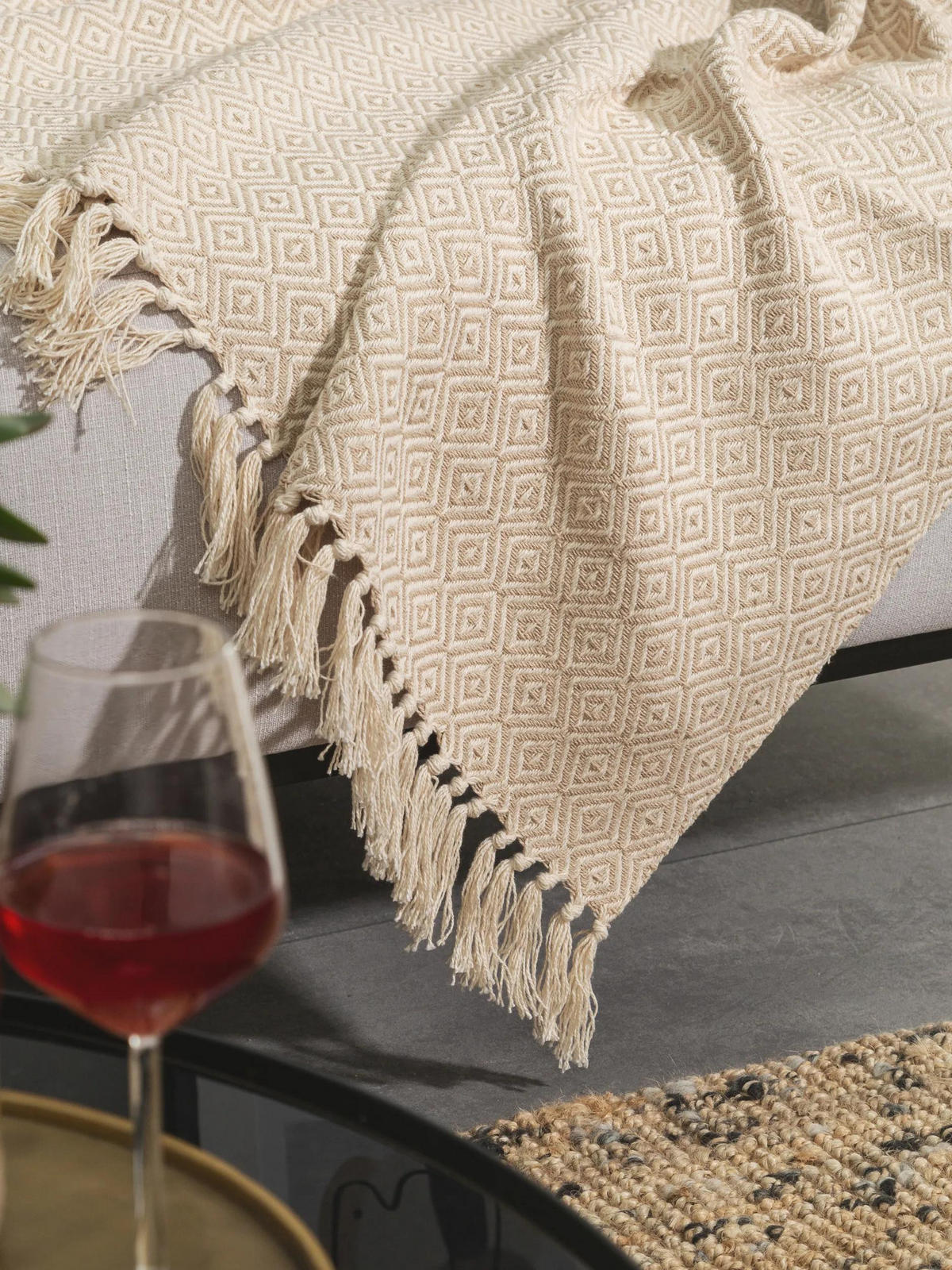 BAUMWOLLDECKE Jasmin Beige 125x150 cm - Beige, Textil (125/150cm) - benuta Nest