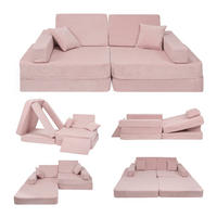KINDERSOFA, Angelove, Cordsamt, Puderrosa - Hellrosa, Textil (160/24/80cm) - MeowBaby